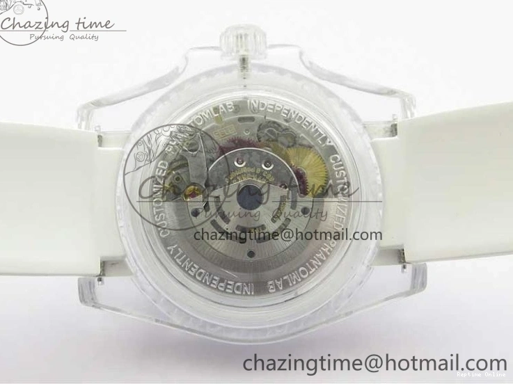 0512 Submariner Phantomlab Transparent KZF Best Edition Deep Blue Dial on White Rubber Strap VR WellDesigned 2568